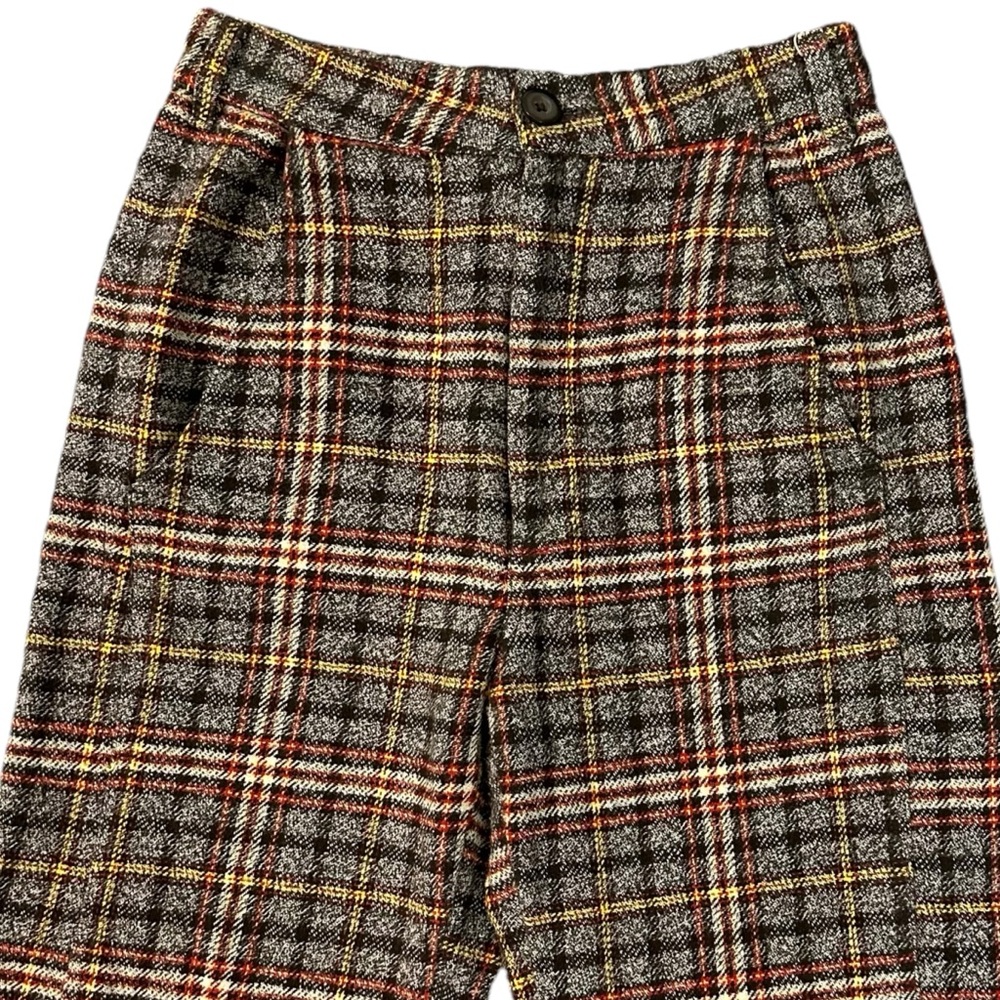 Free People Dark Academia Tartan Plaid Wide Leg Shape Up Trouser Pants Size 2 - Picture 9 of 15